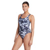 Einteiliger Badeanzug Marble Powerback Damen Schwarz-Weiß Größe 38-L Zoggs 462569BK38