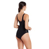Einteiliger Badeanzug Scoopback Silber Lined Schwarz Größe 28-XXXS Zoggs 462577BK28