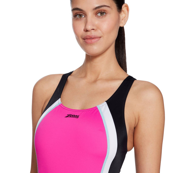 Einteiliger Badeanzug Toronto Flyback Magenta-Schwarz Größe 38-L Zoggs 462579MGBK38