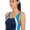 Einteiliger Badeanzug Toronto Flyback Marine-Blau-Hellblau Größe 38-L Zoggs 462579NVLB38