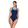 Badeanzug Tokyo Iceback Marineblau-Hellblau Größe 32-XS Zoggs 462580NVLB32
