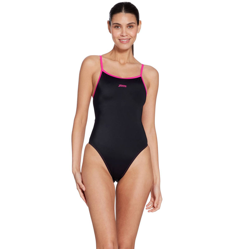 Einteiliger Badeanzug Kona Triback Schwarz-Magenta Größe 28-XXXS Zoggs 462582BKMG28