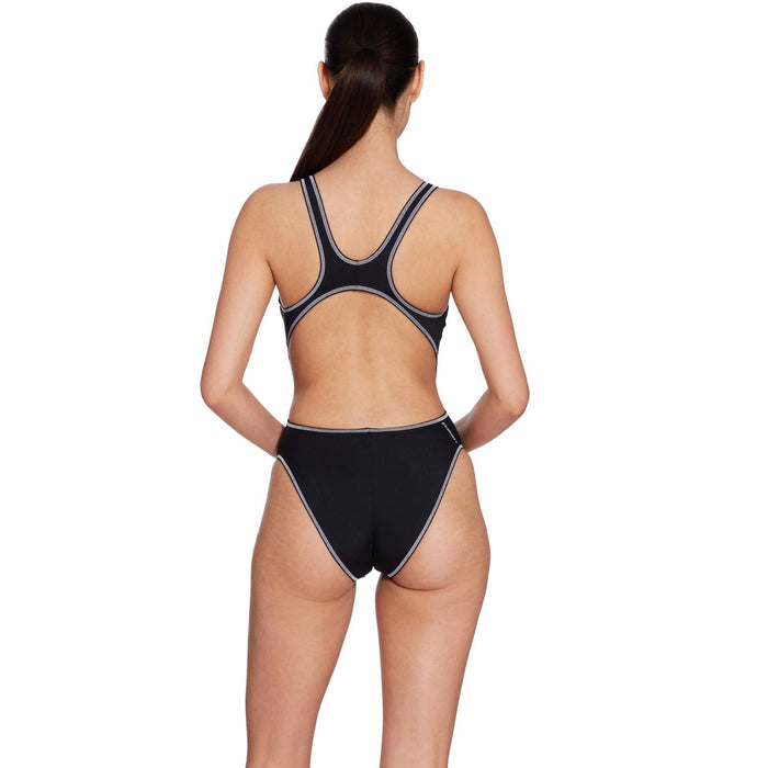 Einteiliger Badeanzug Melbourne Haxback Schwarz-Weiß Größe 34-S Zoggs 462585BKWH34