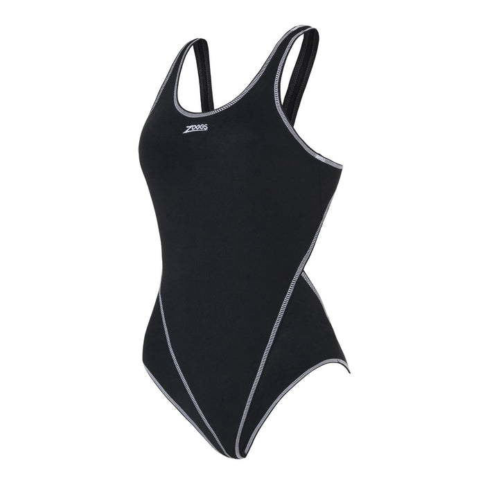 Einteiliger Badeanzug Melbourne Haxback Schwarz-Weiß Größe 36-M Zoggs 462585BKWH36