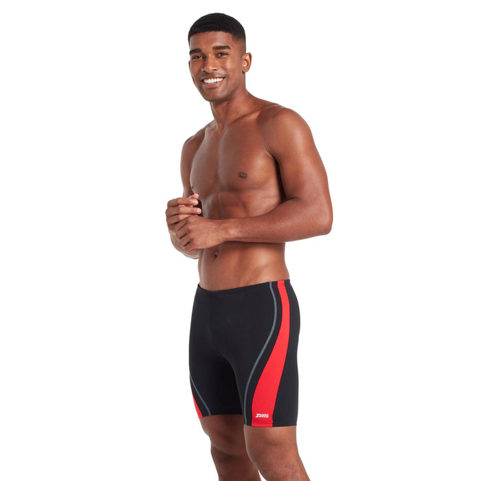 Schwimm Jammers Eaton Mid Männer Schwarz-Rot Größe 42-4XL Zoggs 462923BKRD42