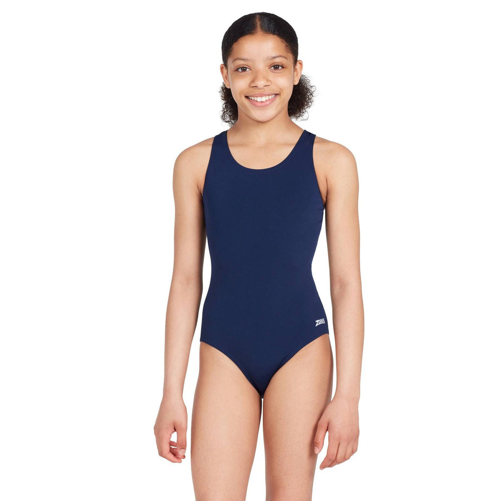 Einteiliger Badeanzug Cottesloe Sportsback Mädchen Marineblau Größe 32-12A Zoggs 463303NV32