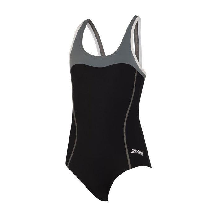 Einteiler Badeanzug Tokyo Iceback Mädchen Schwarz-Grau Größe 28-8A Zoggs 463315BKGY28