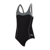 Einteiler Badeanzug Tokyo Iceback Mädchen Schwarz-Grau Größe 28-8A Zoggs 463315BKGY28