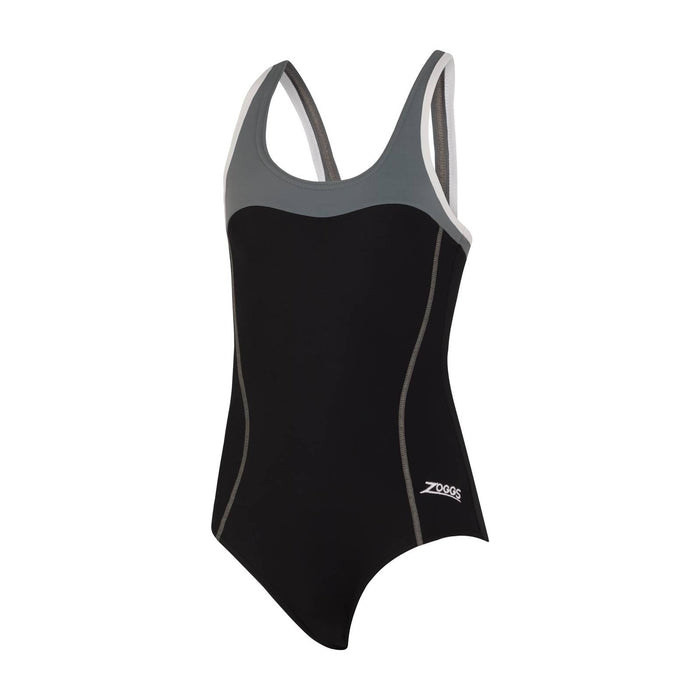 Einteiler Badeanzug Tokyo Iceback Mädchen Schwarz-Grau Größe 30-10A Zoggs 463315BKGY30