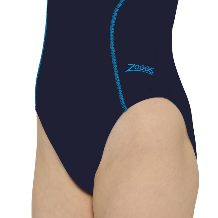 Einteiler Badeanzug Tokyo Iceback Mädchen Marine-Lichtblau Größe 34-14A Zoggs 463315NVLB34
