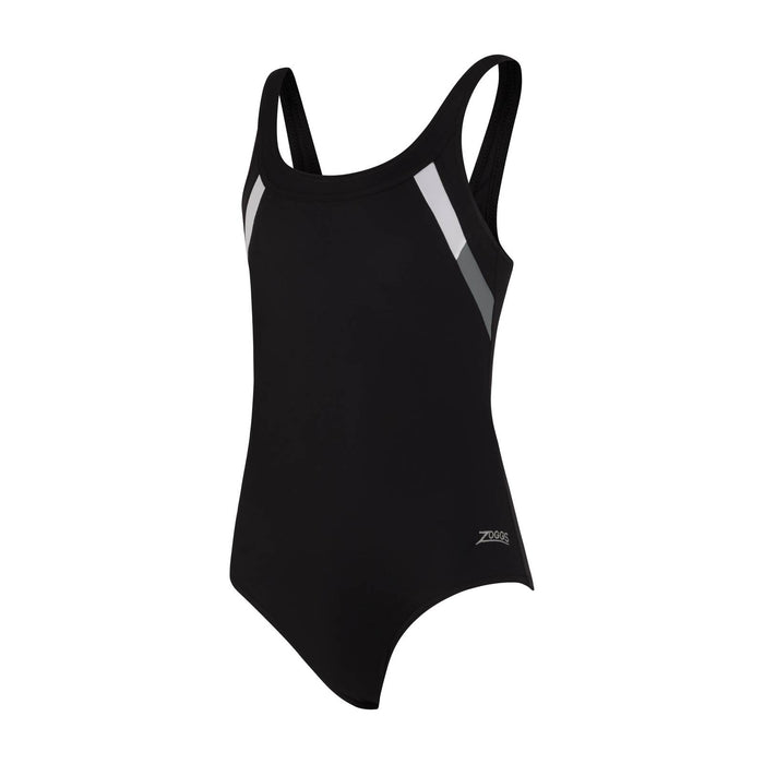 Einteiliger Badeanzug Sydney U Back Mädchen Schwarz-Weiß Größe 34-14A Zoggs 463316BKWH34