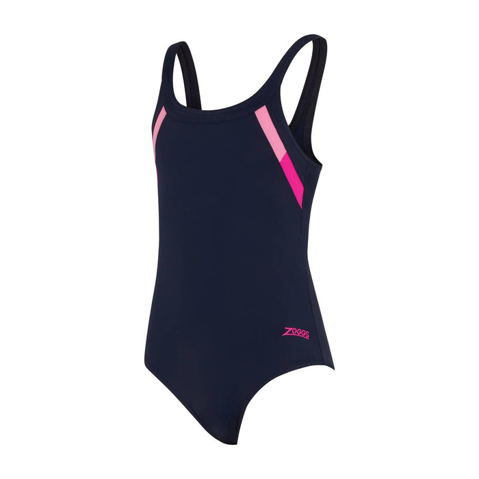 Einteiliger Badeanzug Sydney U Back Mädchen Marine-Rosa Größe 28-8A Zoggs 463316NVPK28