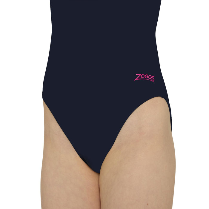 Einteiliger Badeanzug Sydney U Back Mädchen Marine-Rosa Größe 34-14A Zoggs 463316NVPK34