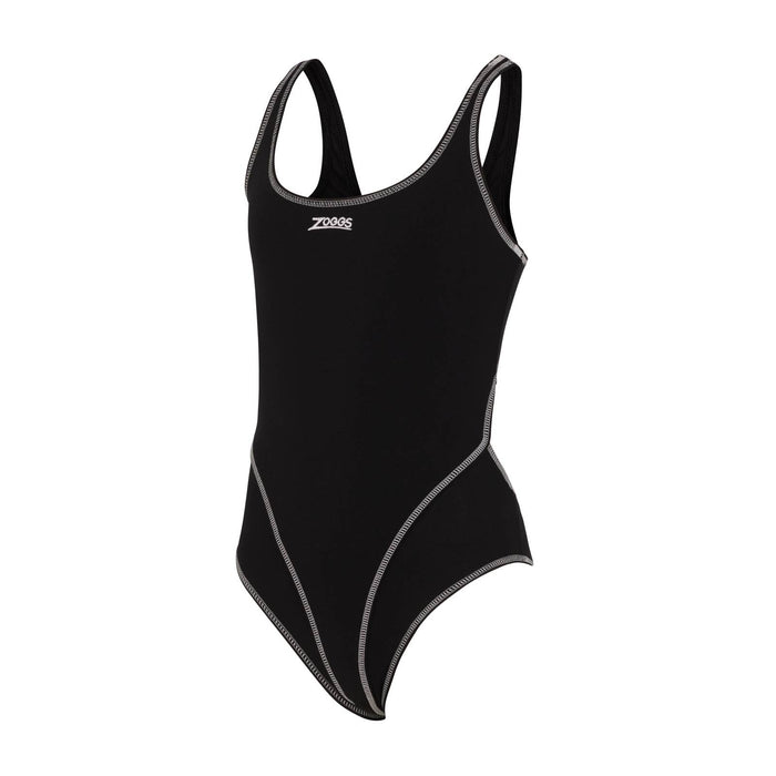 Einteiliger Badeanzug Melbourne Haxback Mädchen Schwarz-Weiß Größe 26-6A Zoggs 463317BKWH26