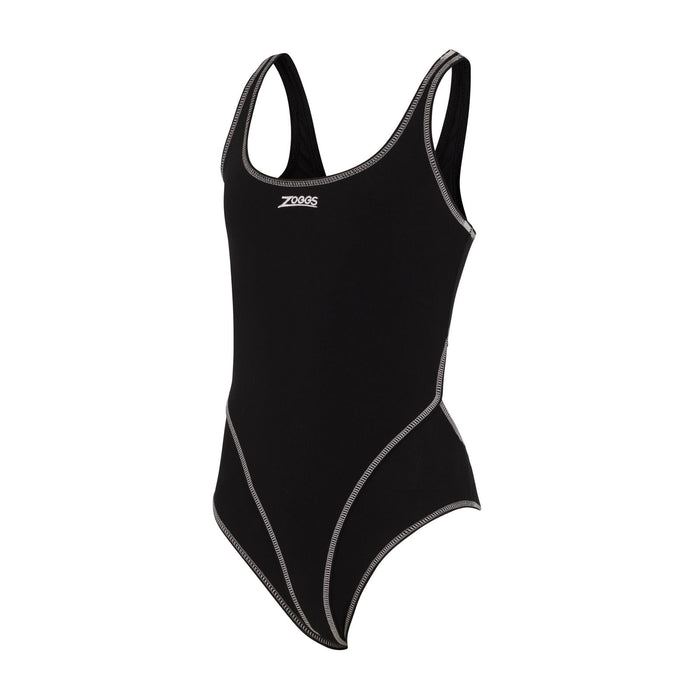 Einteiliger Badeanzug Melbourne Haxback Mädchen Schwarz-Weiß Größe 30-10A Zoggs 463317BKWH30