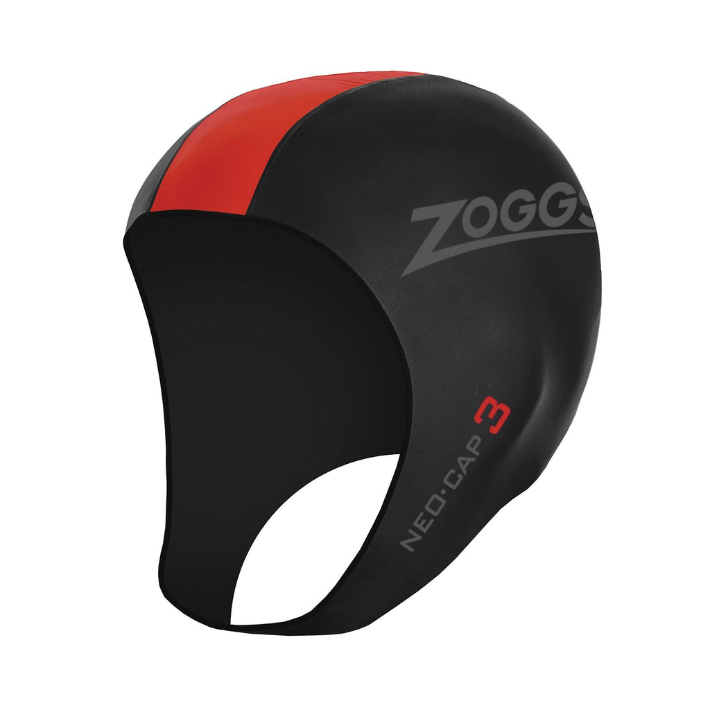 Schwimmkappe Neo 3 Unisex Schwarz-Rot S-M Zoggs 464044BKRDS-M