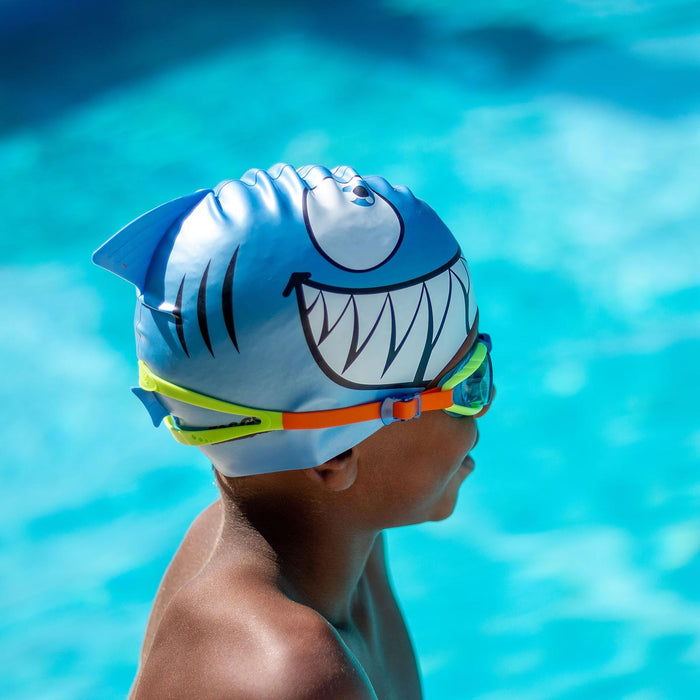 Schwimmhaube Junior Silikon Charakter Blau Zähne Zoggs 465004