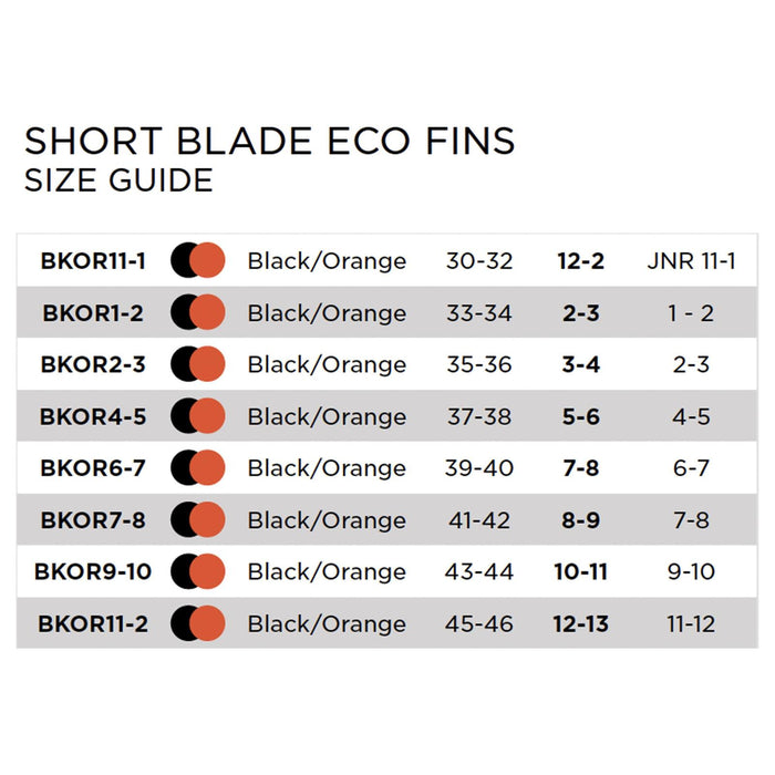 Schwimmflossen Kurze Klinge Eco Schwarz-Orange EU 39-40-UK 6-7-US 7-8 Zoggs 465220BKOR67