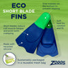 Schwimmflossen Kurze Klinge Eco Aqua EU 45-46-UK 11-12-US 12-13 Zoggs 465220BLAQ112