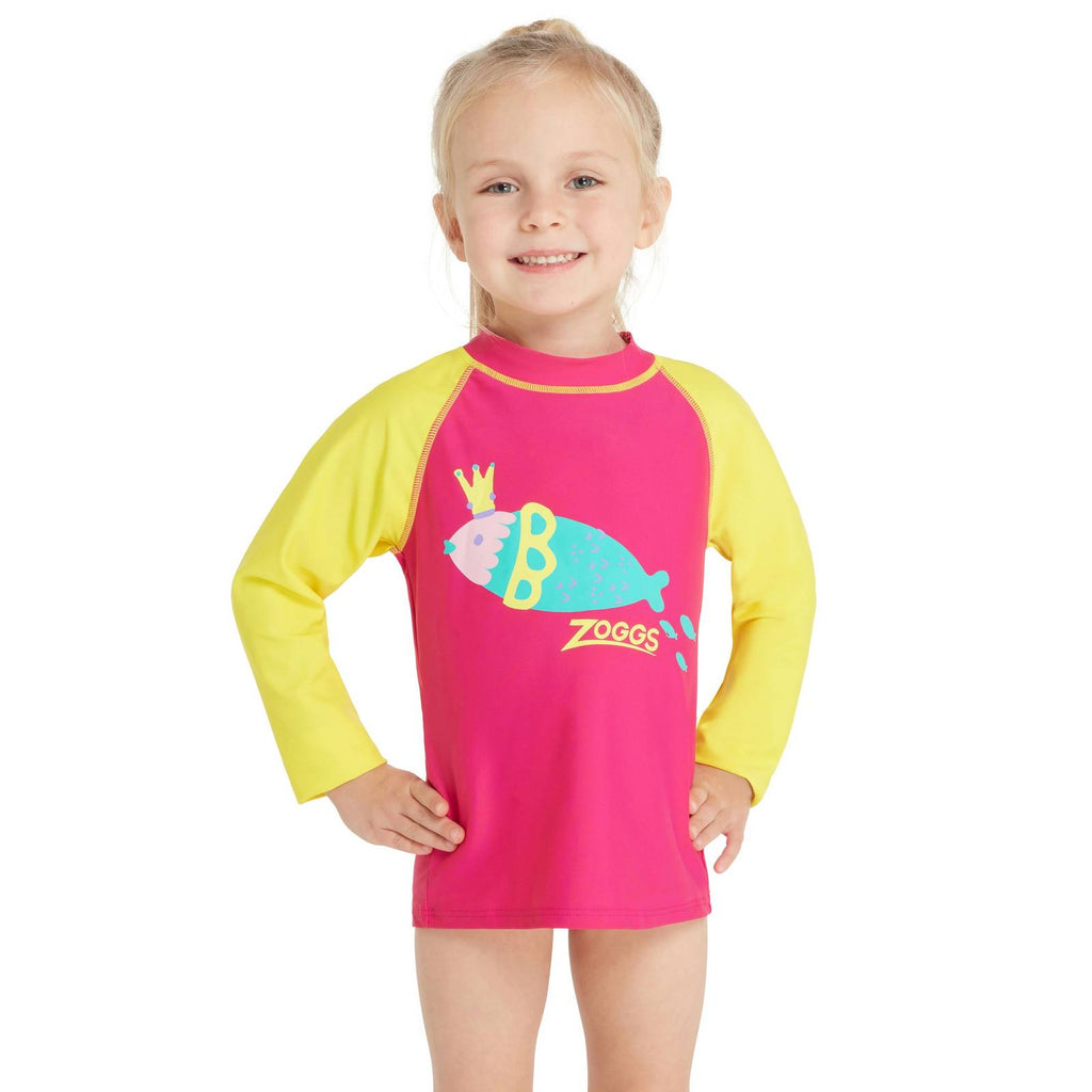 Schwimmoberteil Langarm Reißverschluss Sonne Kinder Sea-Queen Druck Alter 4 Zoggs 465423SEQEYR4