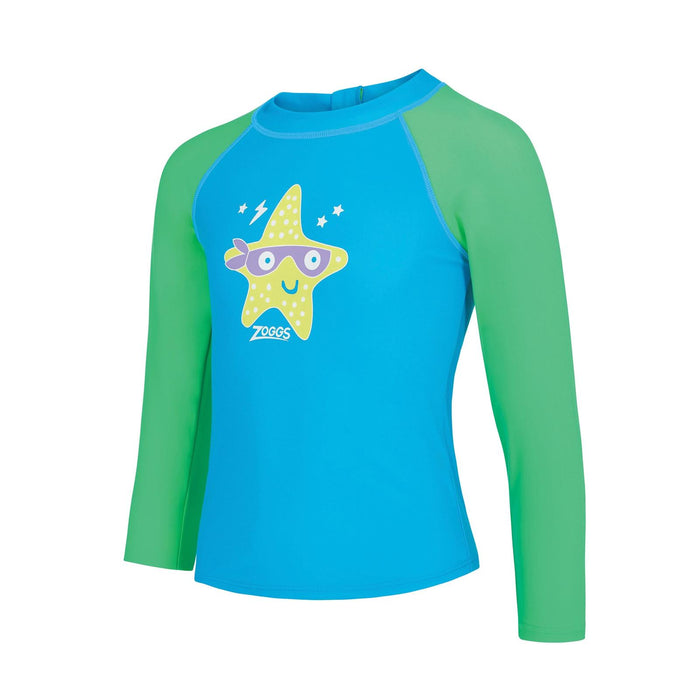 Schwimmoberteil Langarm Reißverschluss Sonne Kinder Super-Star Druck Alter 4 Zoggs 465423SPSTYR4