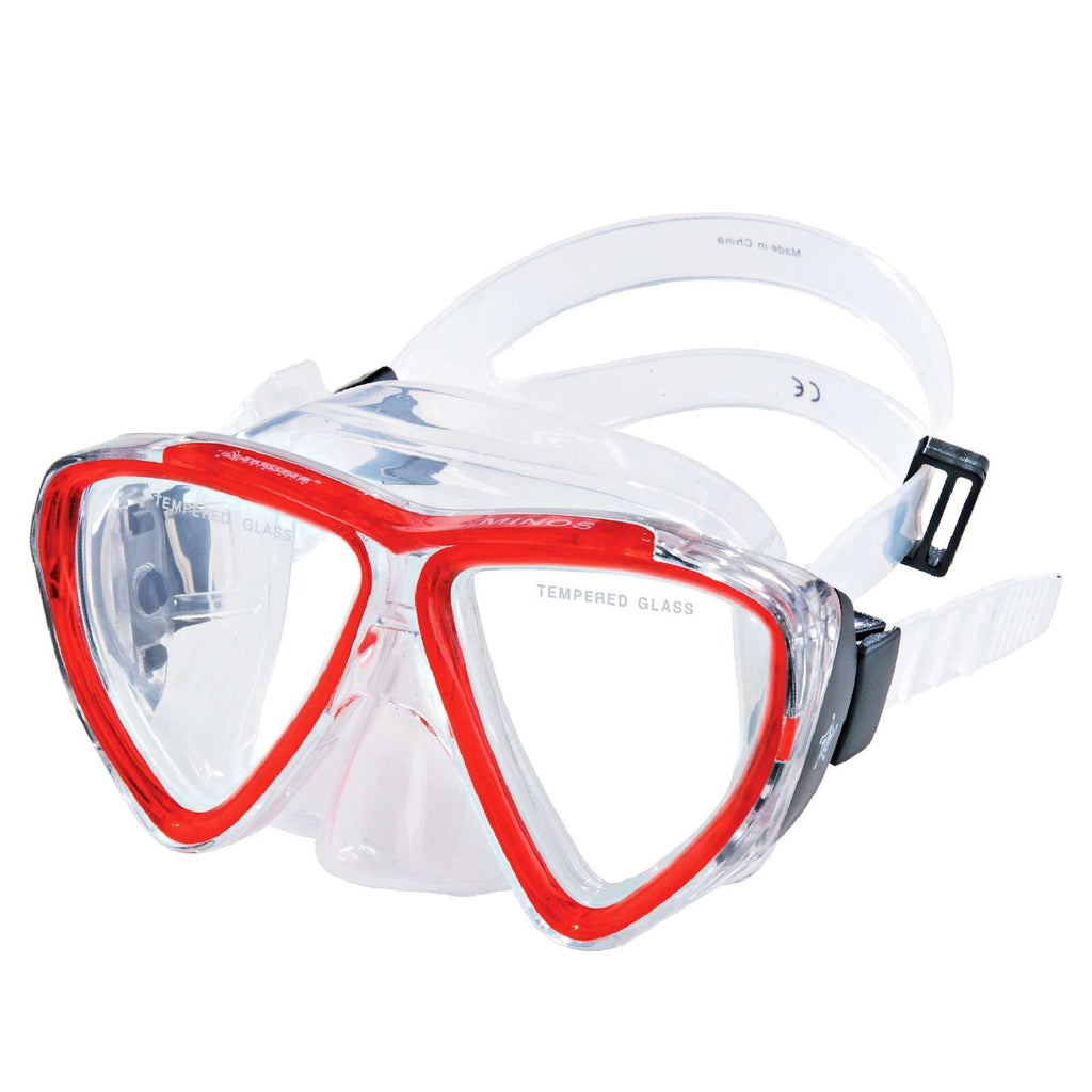 Schnorchelmaske Minos Klar-Rot Abysstar 50027RD