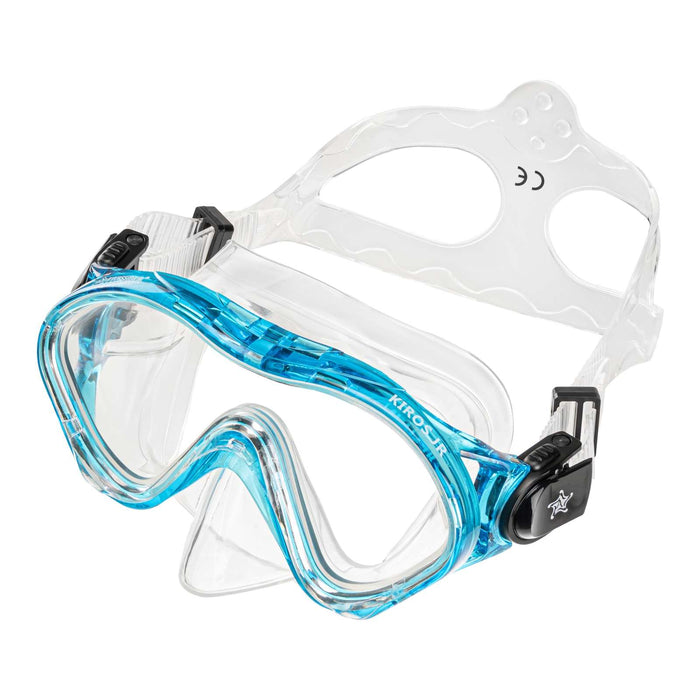 Schnorchelmaske Kiros Kinder Klar-Blau Abysstar 50051AQ