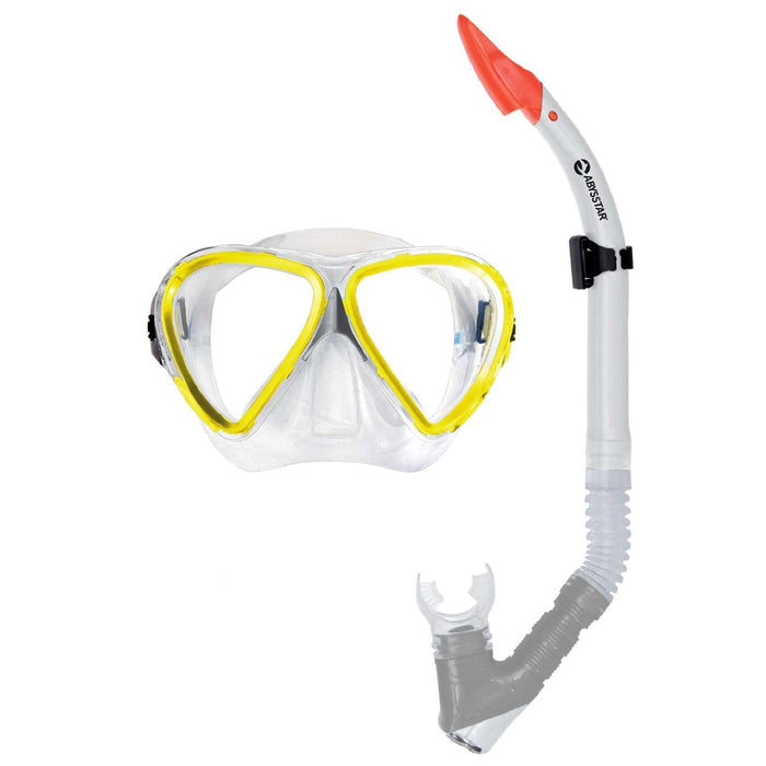 Schnorchelset Coral Klar-Gelb Abysstar 50055YL