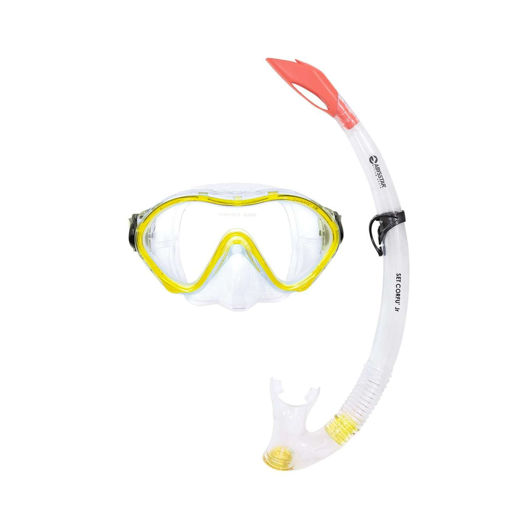 Schnorchelset Corfu Kids Klar-Gelb Abysstar 50056YL