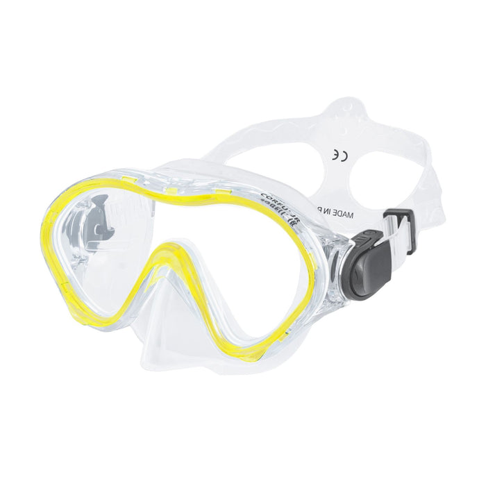 Schnorchelmaske Corfu Kids Klar-Gelb Abysstar 50065YL