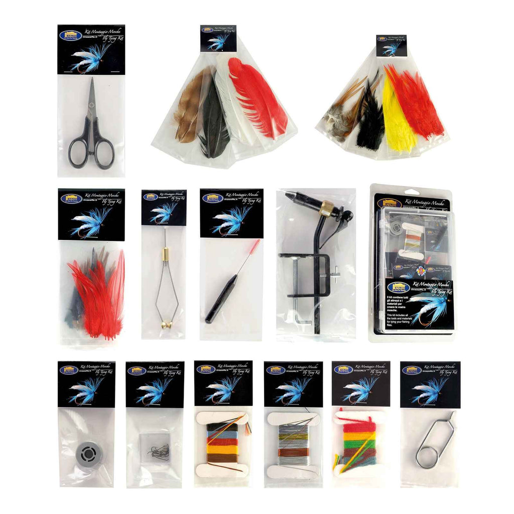 Fliegenbindeset mit Werkzeugen und Teilen Blister-Set Lineaeffe 5030013