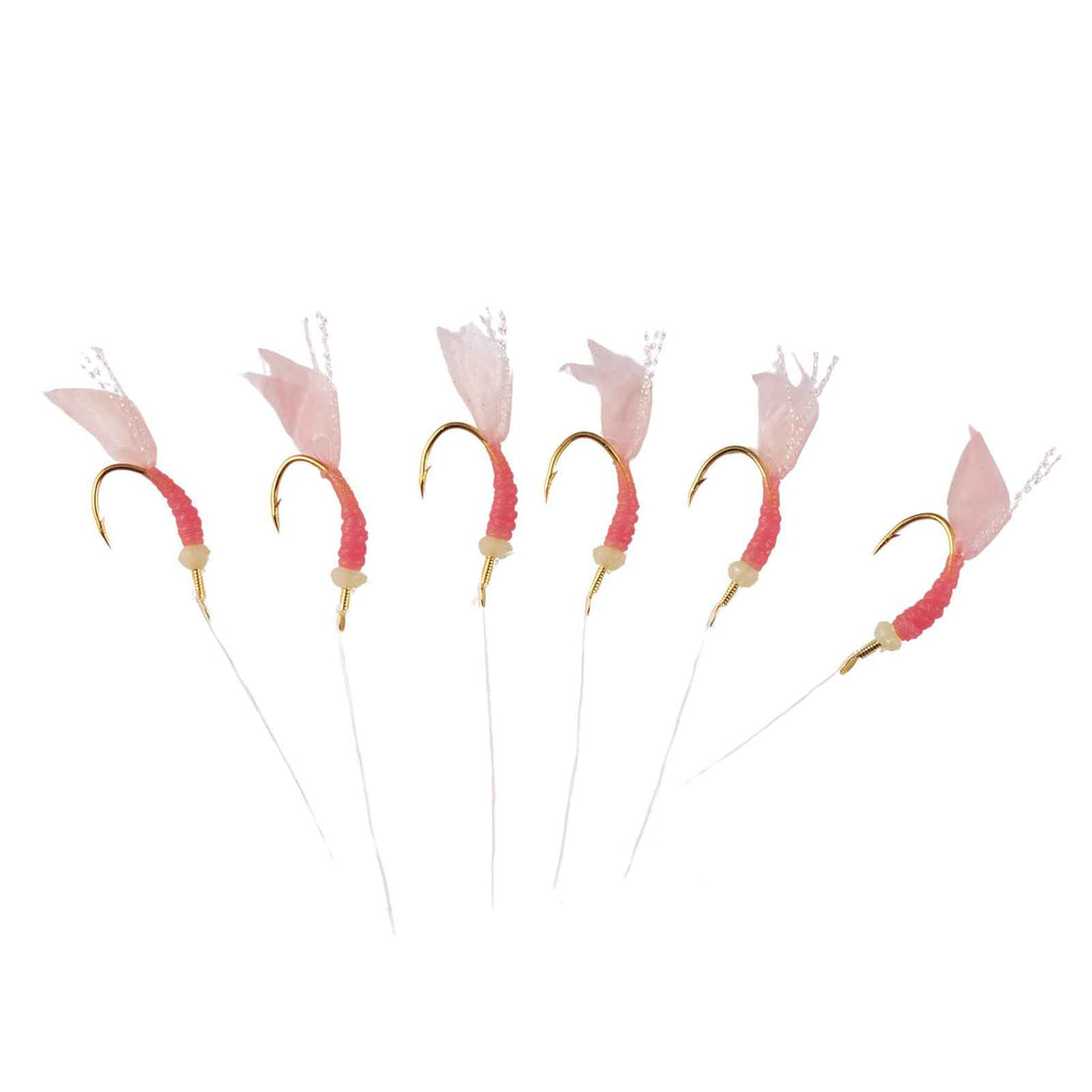 Sabiki Rig Pink Haut Garnele 6 Haken Größe 2 Hikaru 5640602