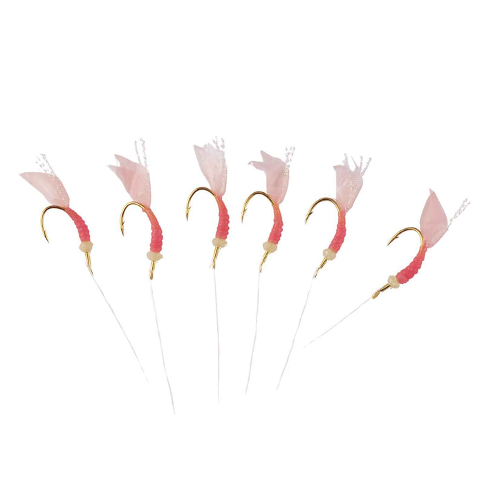 Sabiki Rig Pink Haut Garnele 6 Haken Größe 4 Hikaru 5640604