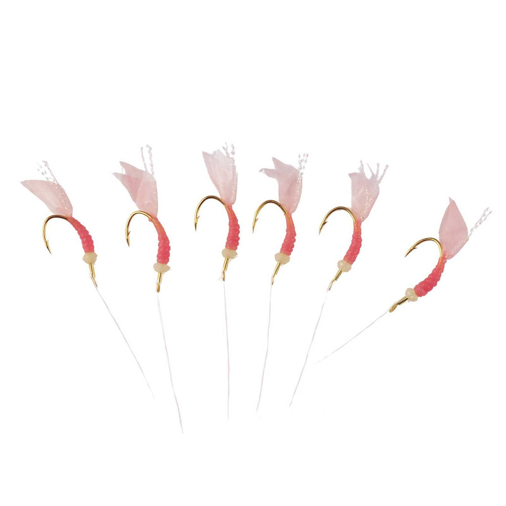 Sabiki Rig Pink Haut Garnele 6 Haken Größe 7 Hikaru 5640607