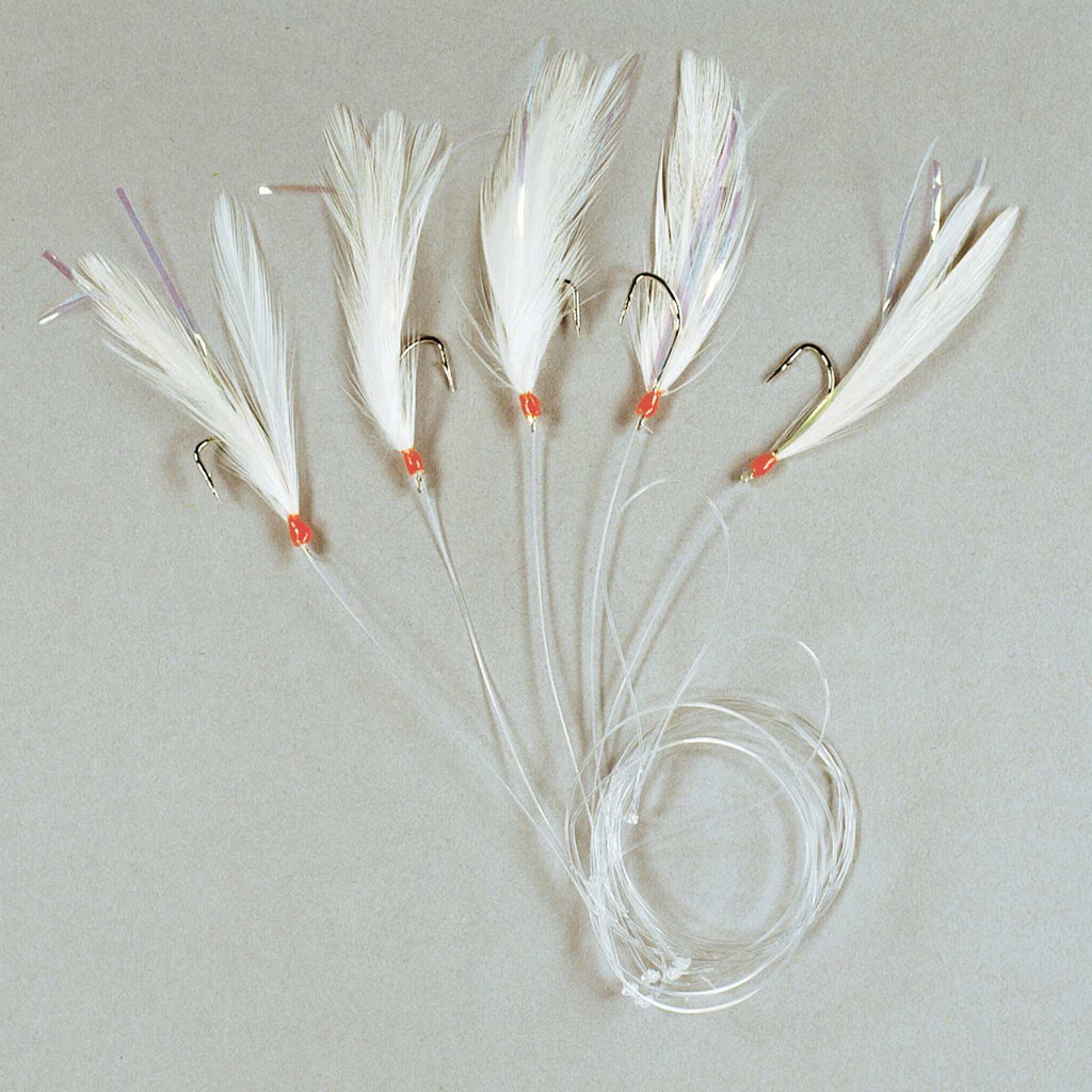 Angelrig 5 Haken und weiße Feder Größe 1-0 Lineaeffe 5642400
