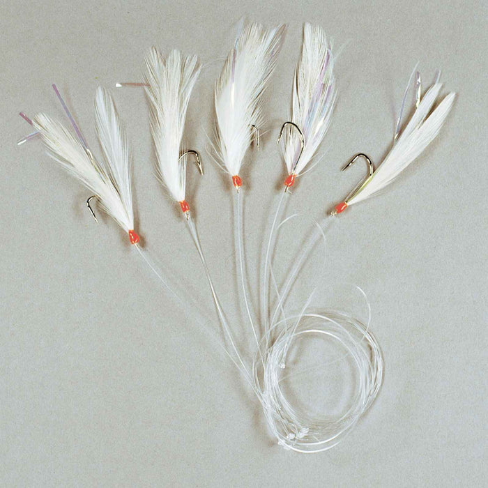 Angelrig 5 Haken und weiße Feder Größe 4 Lineaeffe 5642404
