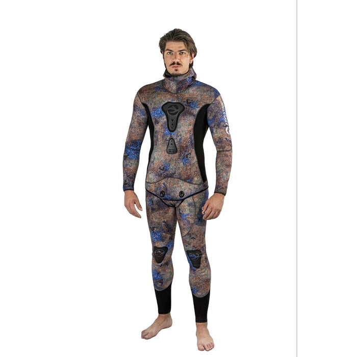 Spearfishing Vollanzug Octoskin Mann 5mm Camo-Braun-Blau XXL Abysstar 59034