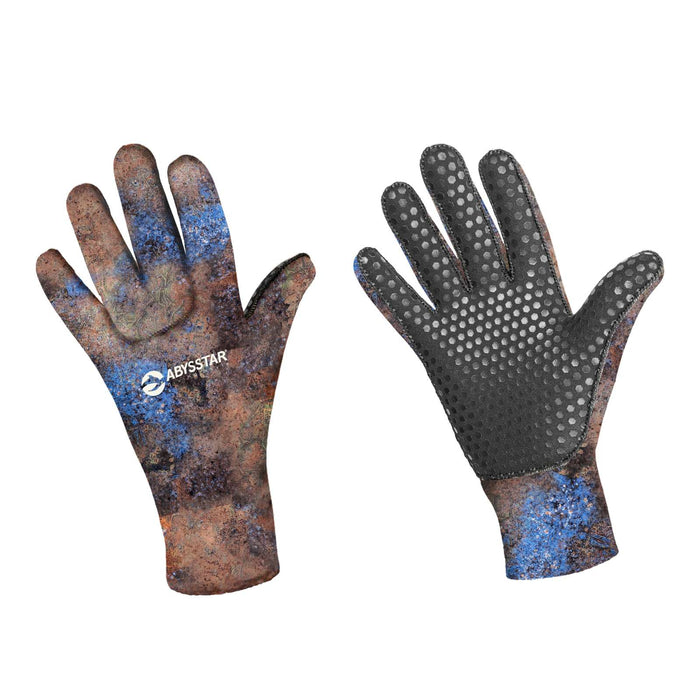 Spearfishing Handschuhe Octoskin 3mm Camo-Braun-Blau M Abysstar 59046