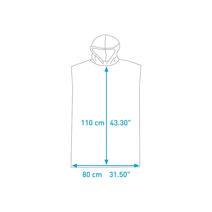 Schnell trocknender Poncho Mikrofaser Blau Surflogic 59860