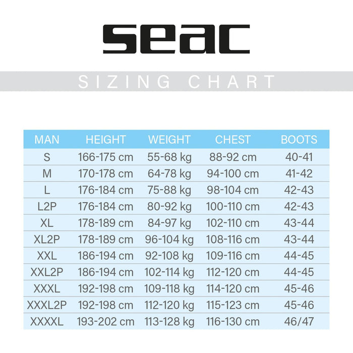Trockentauchanzug Warmdry Herren 4mm XL2P Seac 6-1-XL2P