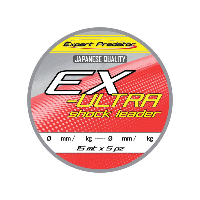 Nylon Beschichtete Schnüre Ex-Ultra Shock Leader 15m 0,23-0,52mm Expert Predator 60725