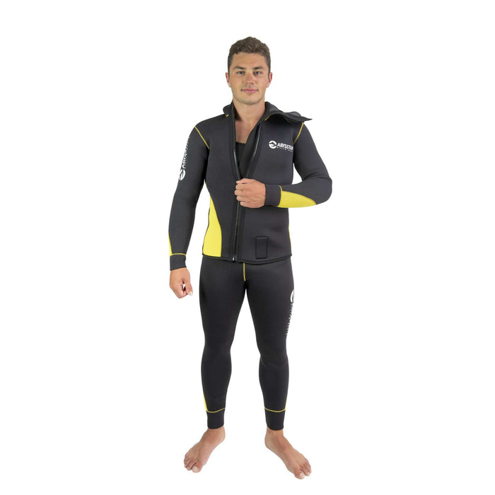 Tauchen Einteiler Neoprenanzug Pacific Farbe Mono Front Zip Mann 5mm Schwarz-Gelb S Abysstar 62908