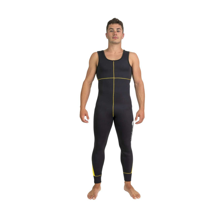 Tauchen Einteiler Neoprenanzug Pacific Farbe Mono Front Zip Mann 5mm Schwarz-Gelb S Abysstar 62908