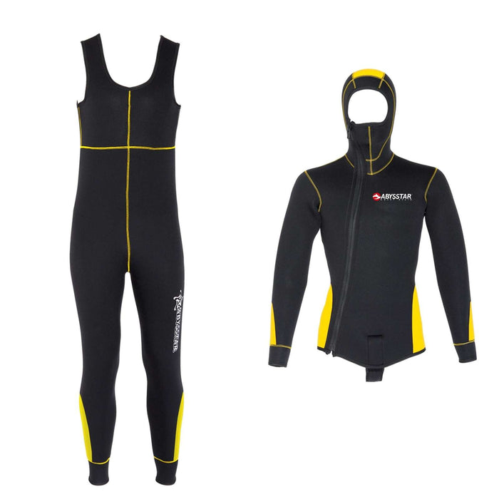 Tauchen Einteiler Neoprenanzug Pacific Farbe Mono Front Zip Mann 5mm Schwarz-Gelb S Abysstar 62908