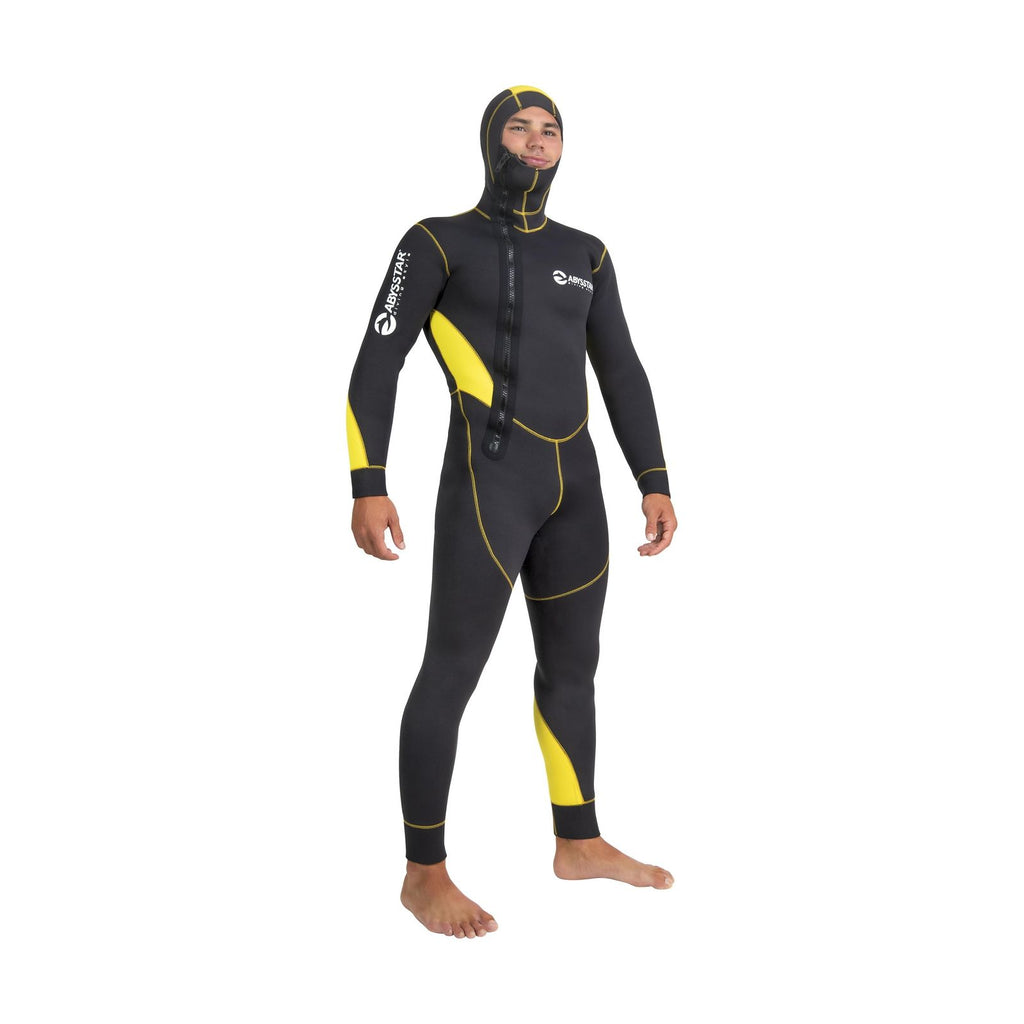 Tauchen Einteiler Neoprenanzug Pacific Farbe Mono Front Zip Mann 5mm Schwarz-Gelb L Abysstar 62910