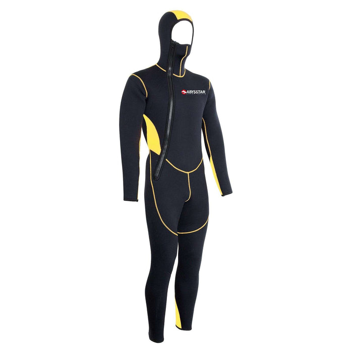 Tauchen Einteiler Neoprenanzug Pacific Farbe Mono Front Zip Mann 5mm Schwarz-Gelb XXXL Abysstar 62913
