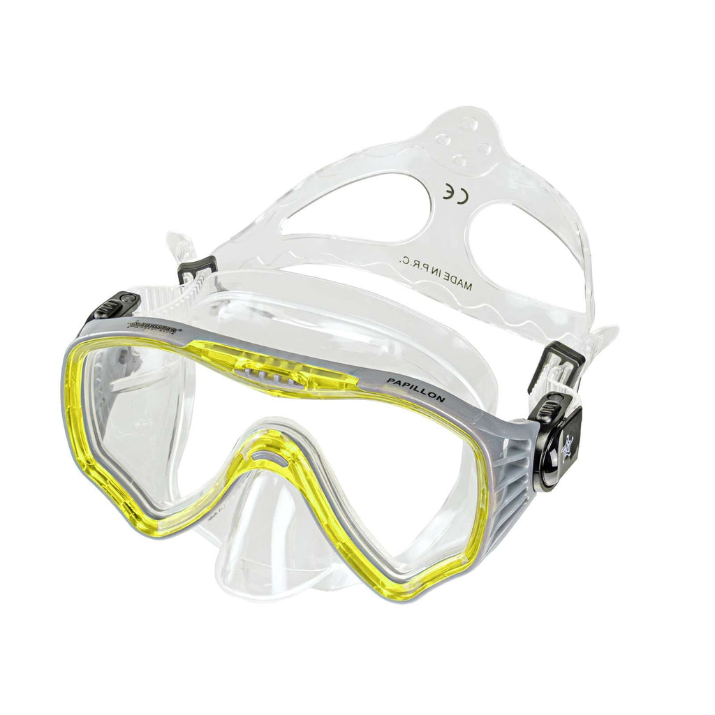 Tauchermaske Papillon Klar-Gelb Abysstar 63132YL