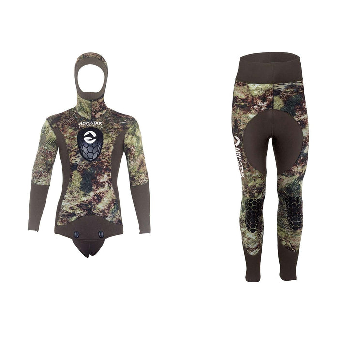 Schnorchelanzug Grouper Evo Nylon Herren 5mm Camo-Grün L Abysstar 63237
