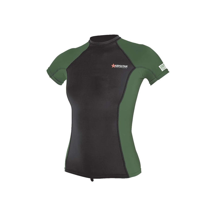 Bade-T-Shirt Malibu Lycra Damen Schwarz-Grün XXL Abysstar 64045