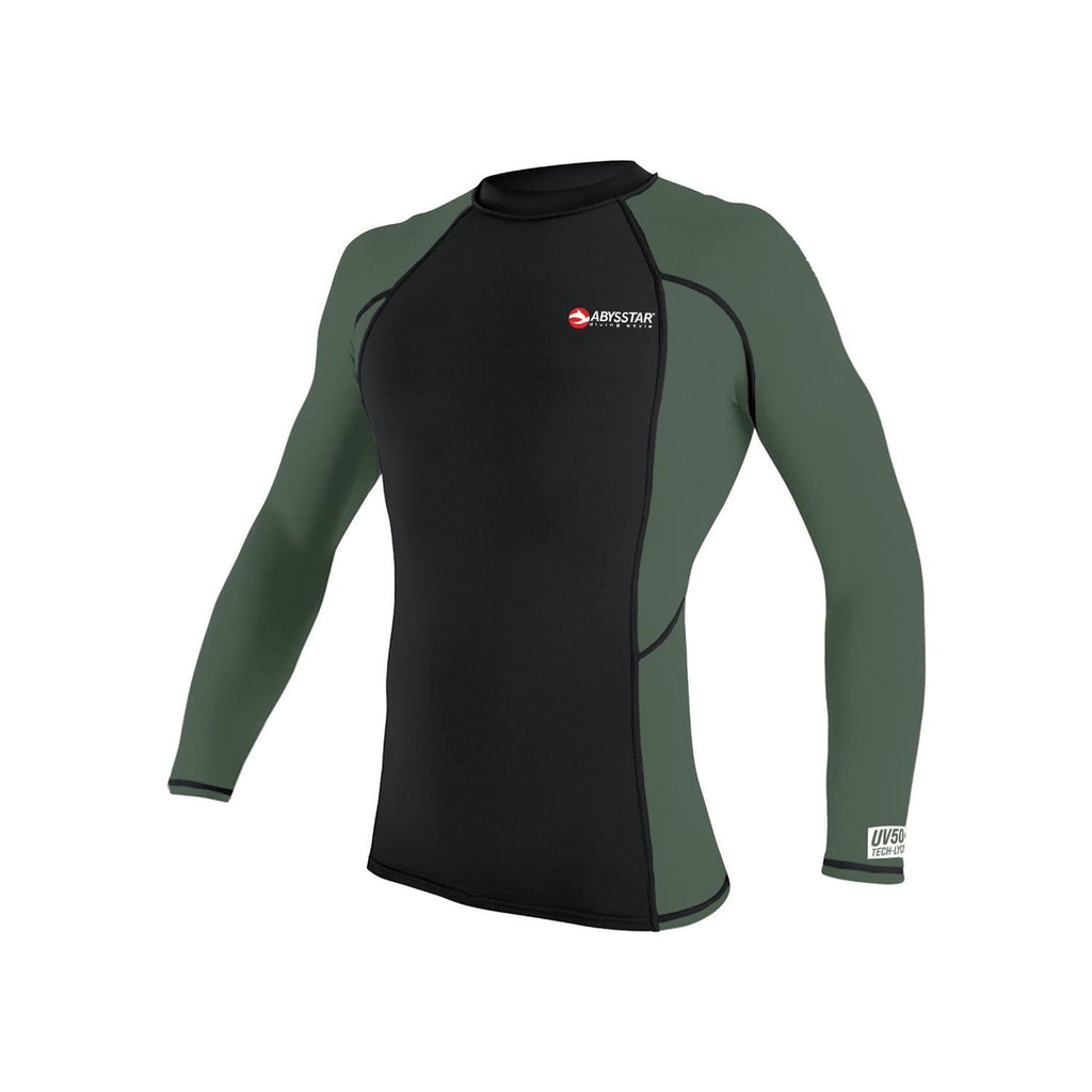 Bade-T-Shirt Malibu Lycra Langarm Herren Schwarz-Grün XXL Abysstar 64055